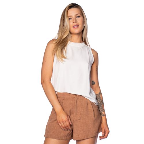 Regata Feminina Rovitex em Crepe Off White