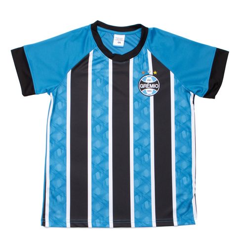 Camiseta Juvenil Legend Grenal Grêmio Match Tricolor Azul/preto