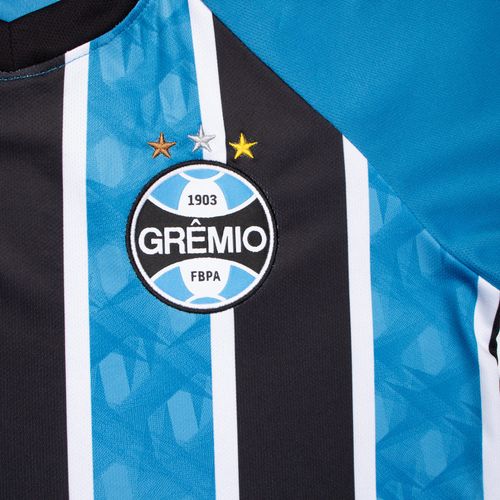Camiseta Juvenil Legend Grenal Grêmio Match Tricolor Azul/preto