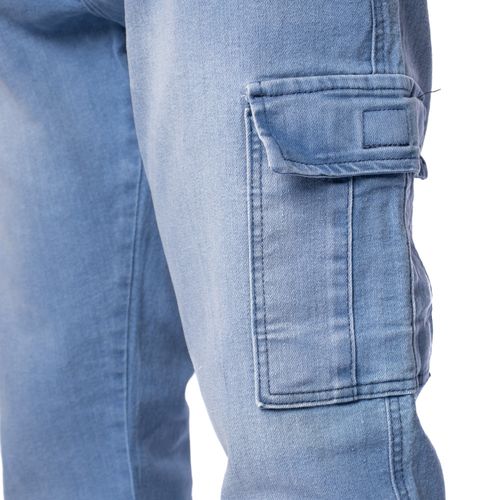 Calça Jeans Masculina Gangster Cargo Azul Claro