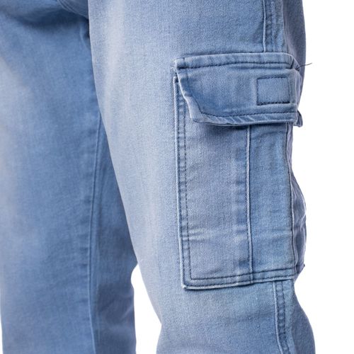 Calça Jeans Masculina Gangster Cargo Azul Claro