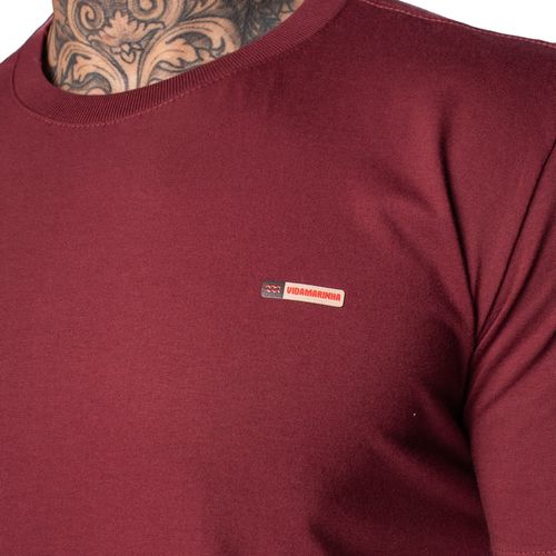 Camiseta Masculina Vida Marinha Básica Bordô