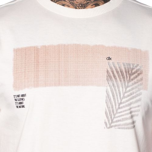 Camiseta Masculina Dixie Manga Curta Folha Off White