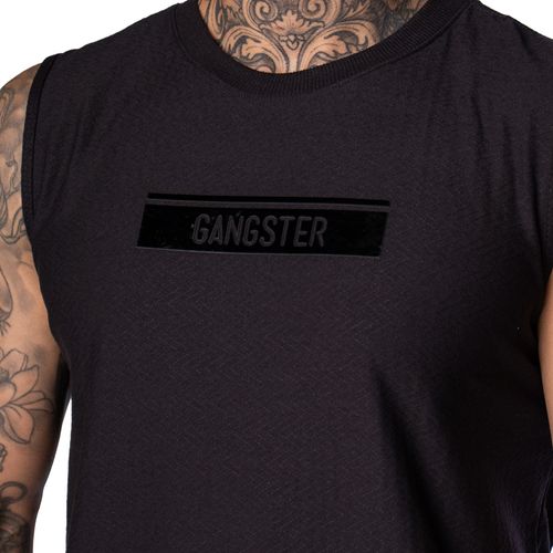 Regata Masculina Gangster com Estampa em Vinil Preto