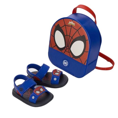 Sandália Infantil Grendene Homem Aranha Spidey Friends Azul/preto