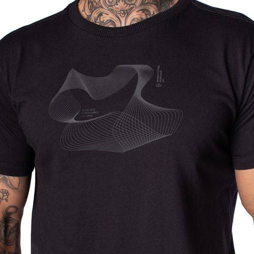 Camiseta Masculina Dixie Manga Curta Estampa com Relevo Preto