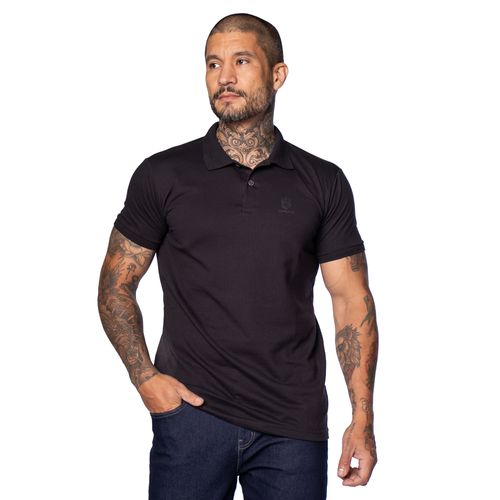 Camisa Polo Masculina Gangster Básica Preto