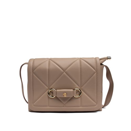 Bolsa Feminina Modare Transversal em Detalhes Geométricos Bege