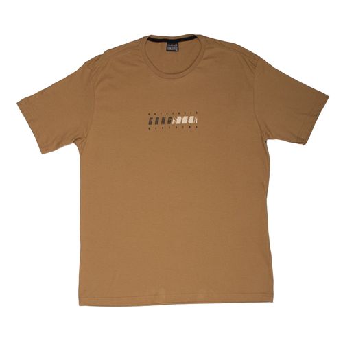 Camiseta Masculina Gangster Plus Size Manga Curta Estampada Caramelo