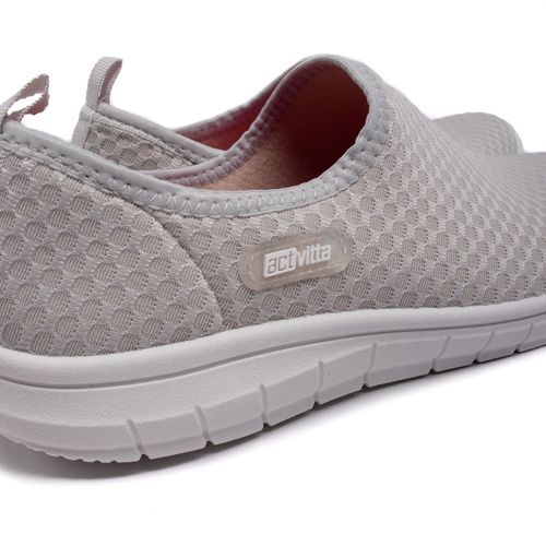 Tênis Feminino Activitta com Elástico Calce Fácil Cinza Claro