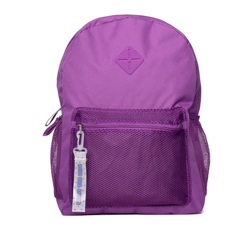 Mochila Unissex Clio Style com Bolsos em Tela Roxo