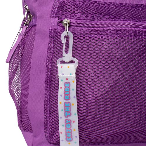 Mochila Unissex Clio Style com Bolsos em Tela Roxo