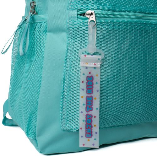 Mochila Unissex Clio Style com Bolsos em Tela Verde Claro
