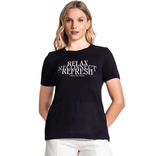 Camiseta Feminina Rovitex Endless Relax Preto