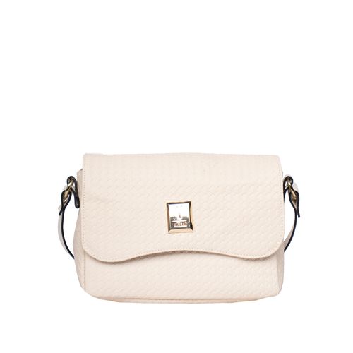Bolsa Feminina Vizzano Transversal Pequena em Napa Tressê Dubai Soft Off White