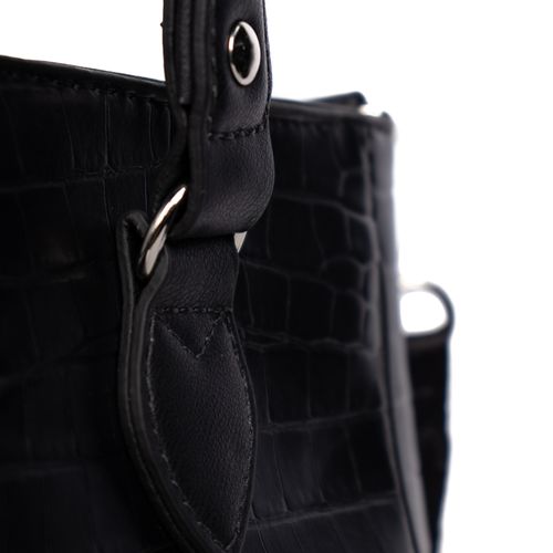 Bolsa Feminina Be Forever Tote Média Croco Preta