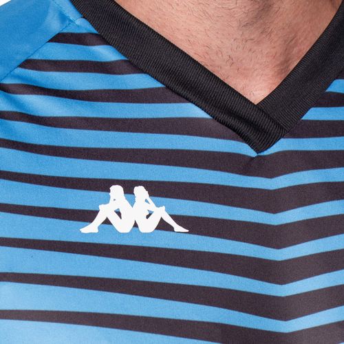 Camiseta Masculina Kappa Fardamento Brushtroke Estampada Azul/Preto
