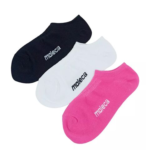 Kit c/ 3 Meias Moleca Invisível Branco/pink