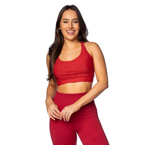 Top Feminino Live Icon Hydefit Adaptiv Heat Vermelho