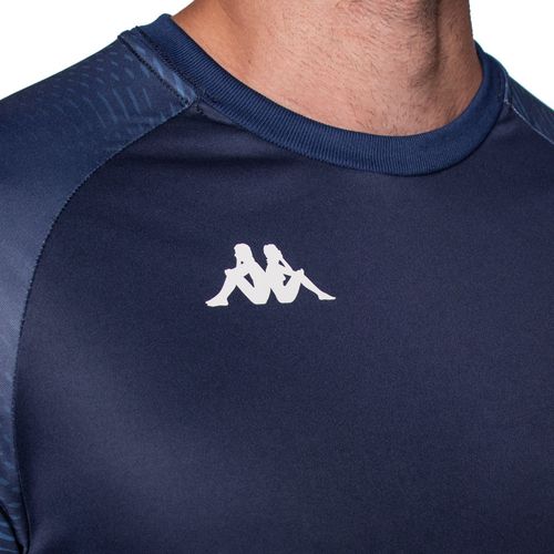 Camiseta Masculina Kappa Johnson com Mangas Estampadas Marinho/Azul