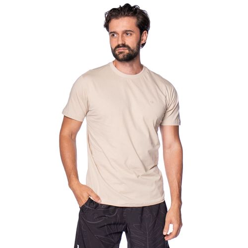 Camiseta Masculina Dixie Manga Curta Básica Bege