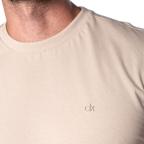 Camiseta Masculina Dixie Manga Curta Básica Bege