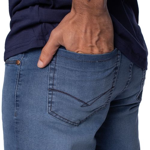 Bermuda Jeans Masculina Pitt Basic Azul