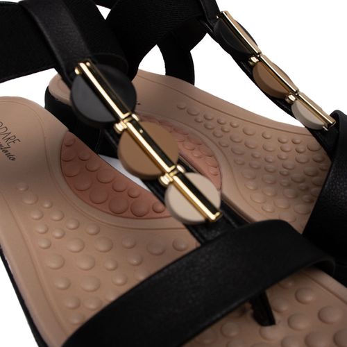 Sandália Feminina Modare Napa Papete com Detalhes e Elástico Preta