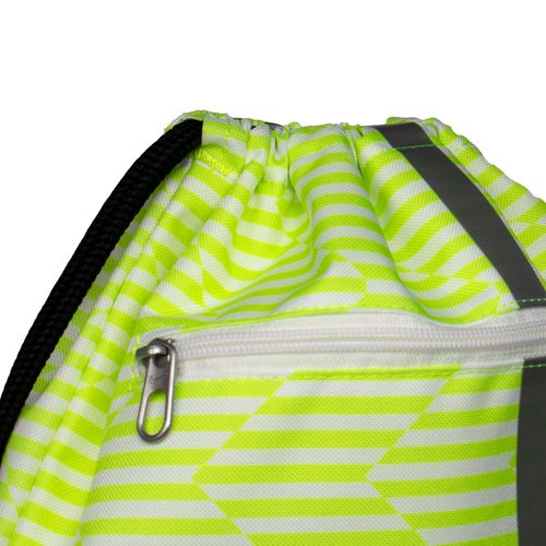 Mochila Gym Sack Unissex Nike com Listras Verde Neon/Branco