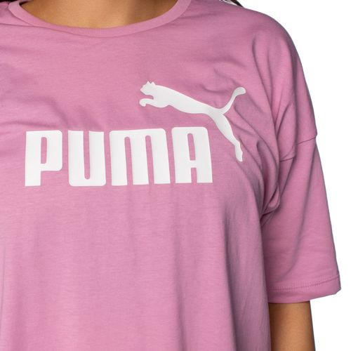 Blusa Cropped Feminina Puma Logo Tee Rosa