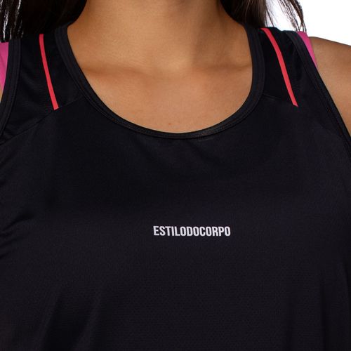 Regata Cropped Feminina Estilo do Corpo Dry Tech Preto