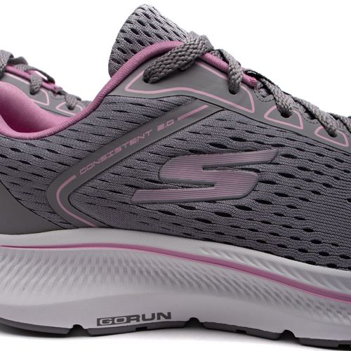 Tênis Feminino Skechers Go Run Consistent 2.0 Cinza/Rosa