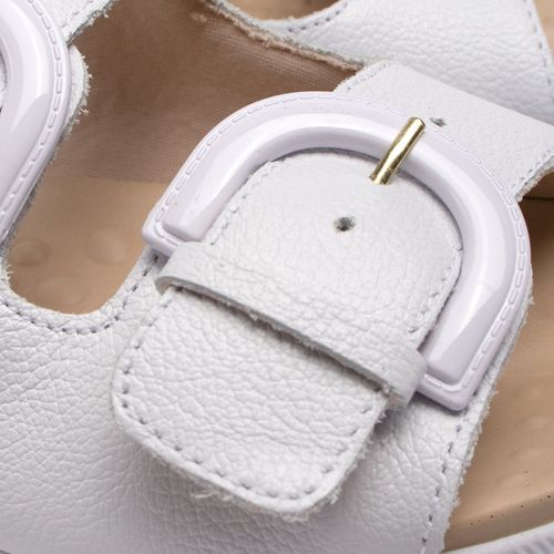 Tamanco Feminino Comfortflex Napa com Fivelas Branco