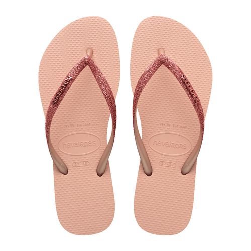 Chinelo Feminino Havaianas Slim com Glitter Rosa