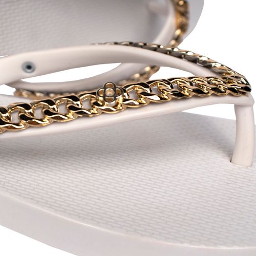 Chinelo Feminino Petite Jolie Fresh com Correntes Branco