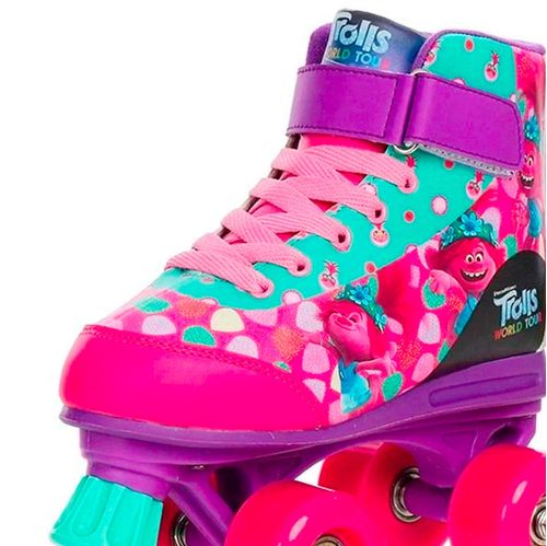 Patins Infantil Froes Quad Trolls Candy World Tour Rosa