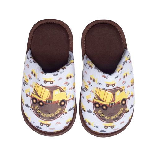 Pantufa Infantil Bear Truck Marrom/branco