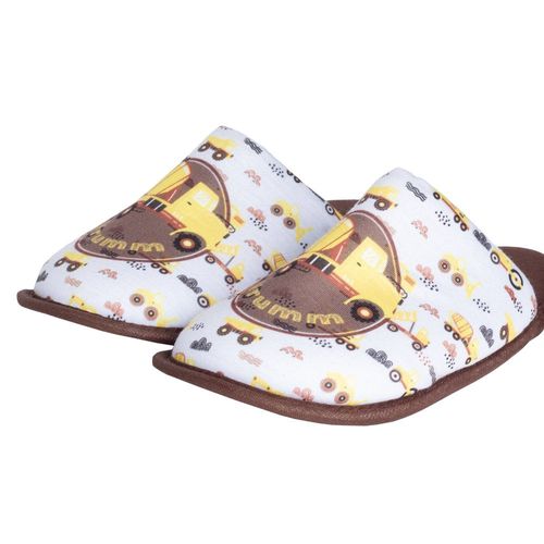 Pantufa Infantil Bear Truck Marrom/branco