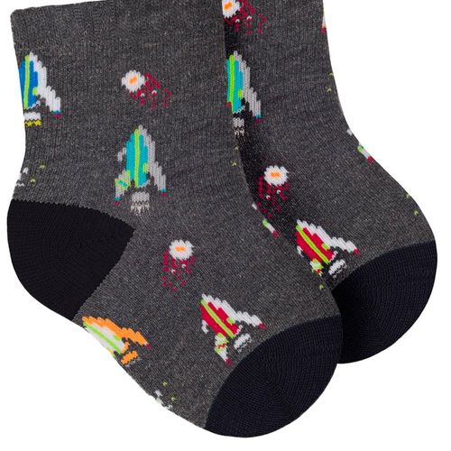 Meia para Bebê Selene Menino Preto/Chumbo