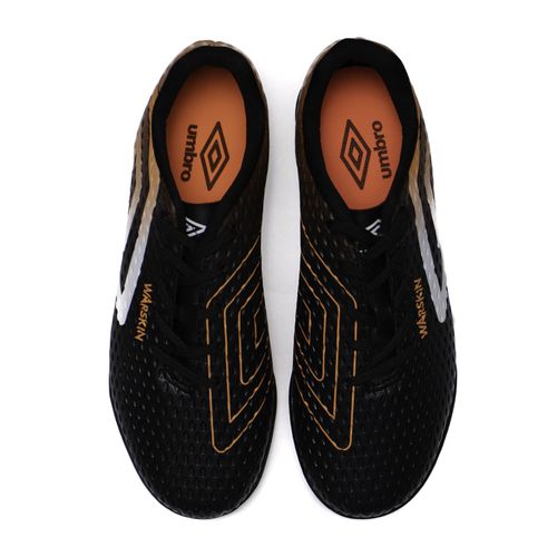 Chuteira Society Umbro Warskin Preto/Laranja
