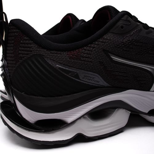 Tênis Masculino Mizuno Wave Stratos 2 Cinza Escuro/Bordô