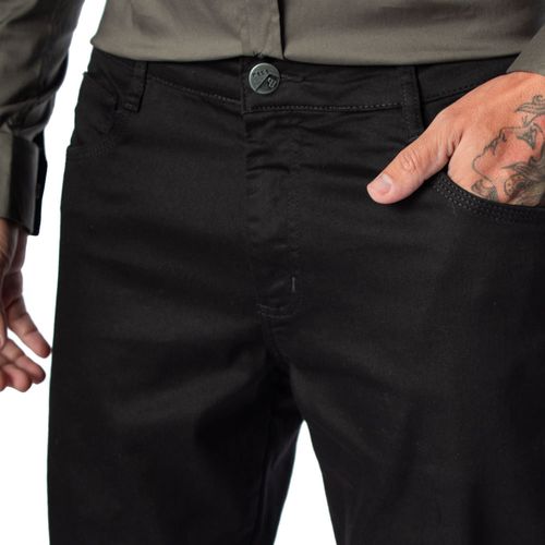 Calça de Sarja Masculina Pitt Slim Fit Preto