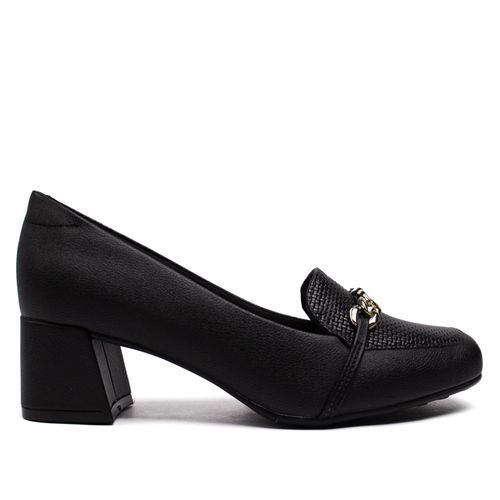 Sapato Feminino Modare em Napa Salto Baixo Tressê e Textura Preto