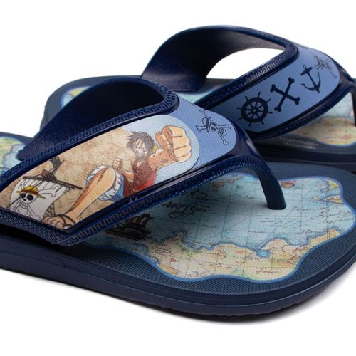 Chinelo Infantil Grendene One Piece Explorer com Luffy Azul