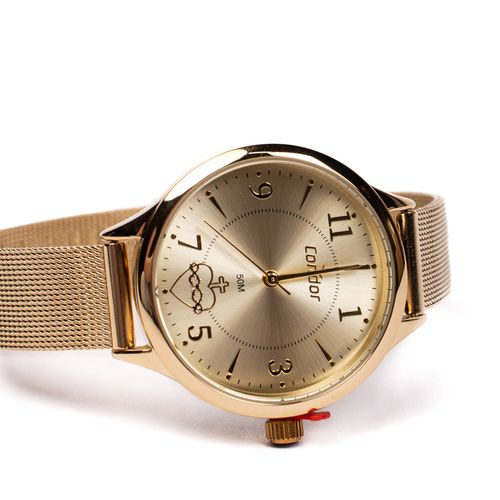 Relógio Feminino Condor Analógico CO203NIZ/K4X com Coração e Conjunto Dourado