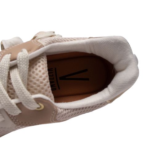 Tênis Feminino Vizzano com Recortes Bege/Dourado