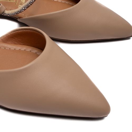 Mule Feminino Vizzano com Tiras de Strass Bege/Rose