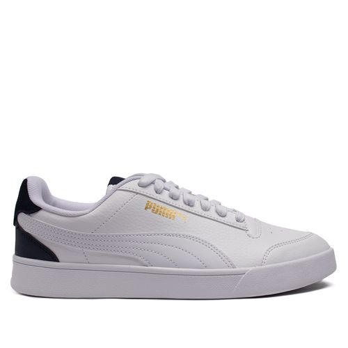 Tênis Masculino Puma Shuffle com Recortes Branco/Marinho