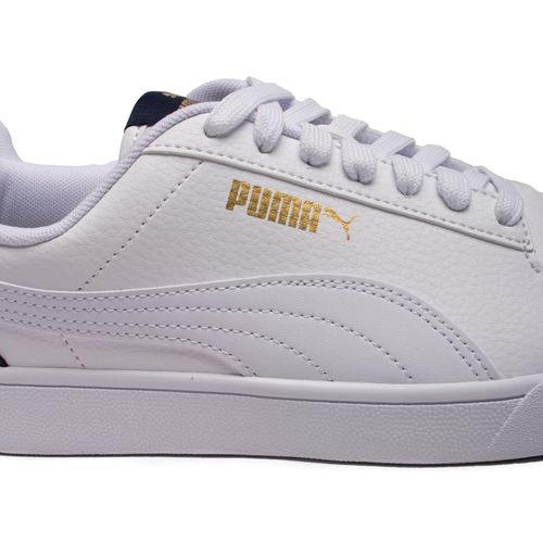 Tênis Masculino Puma Shuffle com Recortes Branco/Marinho