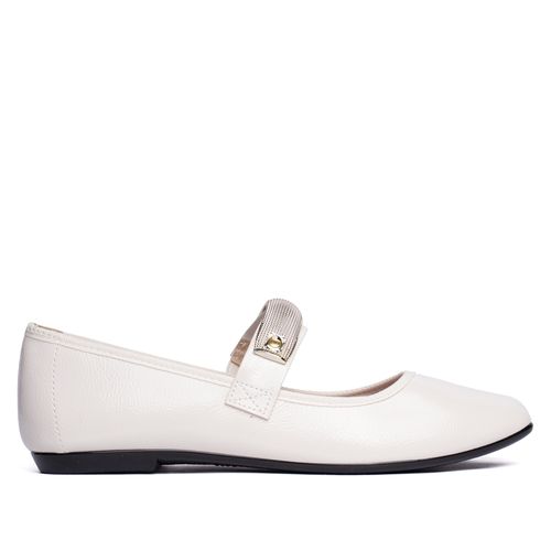 Sapatilha Feminina Moleca com Enfeite Metalizado Off White